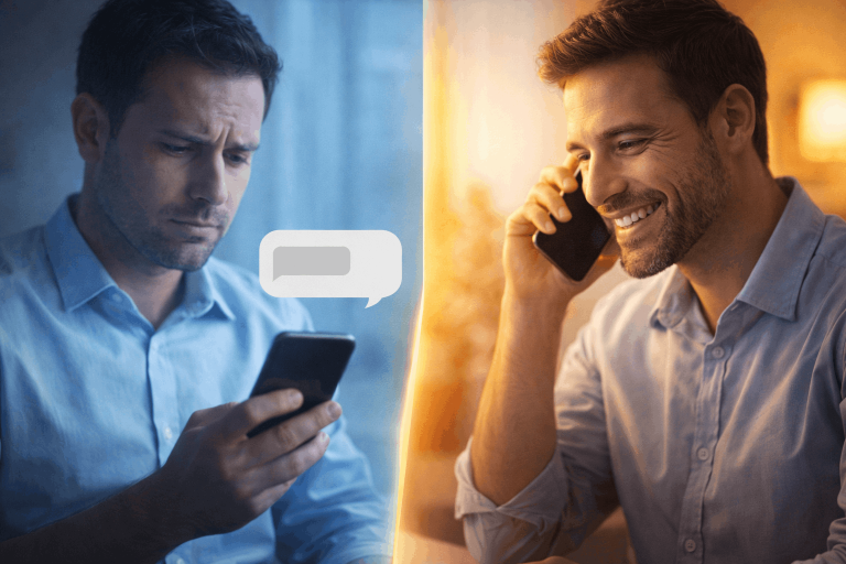 ההבדל הגדול בין שיחה עם לקוח להודעות וואצאפ מול לקוח